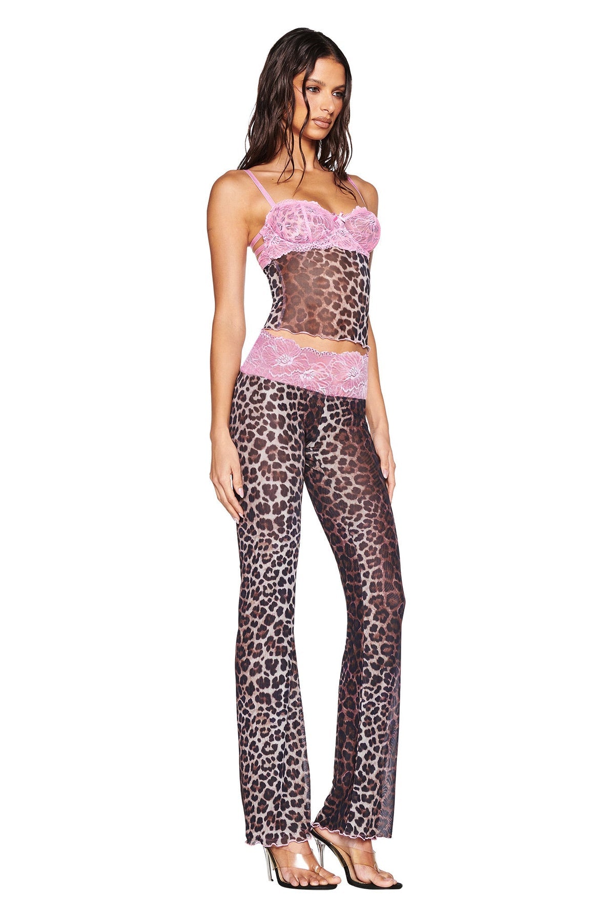 Lace Trim Camisole Top &Flared Pants